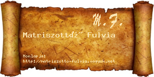 Matriszottó Fulvia névjegykártya